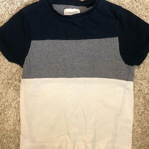 3/$15 Denim & Flower by Ricky Singh Navy and White Stripe Tee!